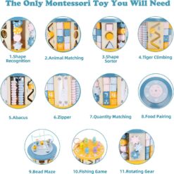 Cub Educativ bebe, din lemn cu 11 in 1 activitati 01