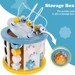 Cub Educativ bebe, din lemn cu 11 in 1 activitati 01