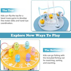 Cub Educativ bebe, din lemn cu 11 in 1 activitati 01