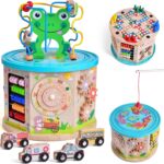 Cub Educativ bebe, din lemn cu 7 in 1 activitati