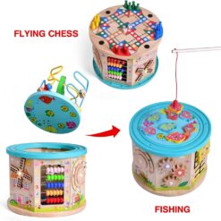 Cub Educativ bebe, din lemn cu 7 in 1 activitati