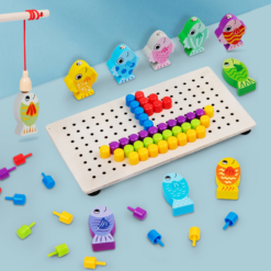 Joc creativ Mozaic Pixel din lemn si joc magnetic, 3 ani+