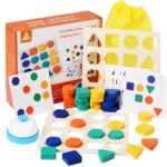 Joc de tip Montessori, joc de logica,Simetria Culorilor, 3 ani+