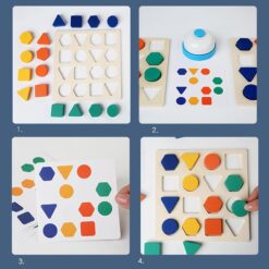 Joc de tip Montessori, joc de logica,Simetria Culorilor, 3 ani+