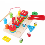 Jocul multifunctional tip Montessori, Forme, culori, dexteritate, 3 ani