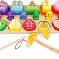 Jocul multifunctional tip Montessori, Forme, culori, dexteritate, 3 ani