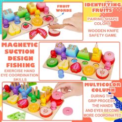 Jocul multifunctional tip Montessori, Forme, culori, dexteritate, 3 ani