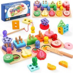 Jocul multifunctional tip Montessori, Forme, culori, dexteritate, 3 ani