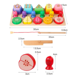 Jocul multifunctional tip Montessori, Forme, culori, dexteritate, 3 ani