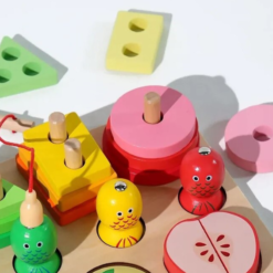 Jocul multifunctional tip Montessori, Forme, culori, dexteritate, 3 ani