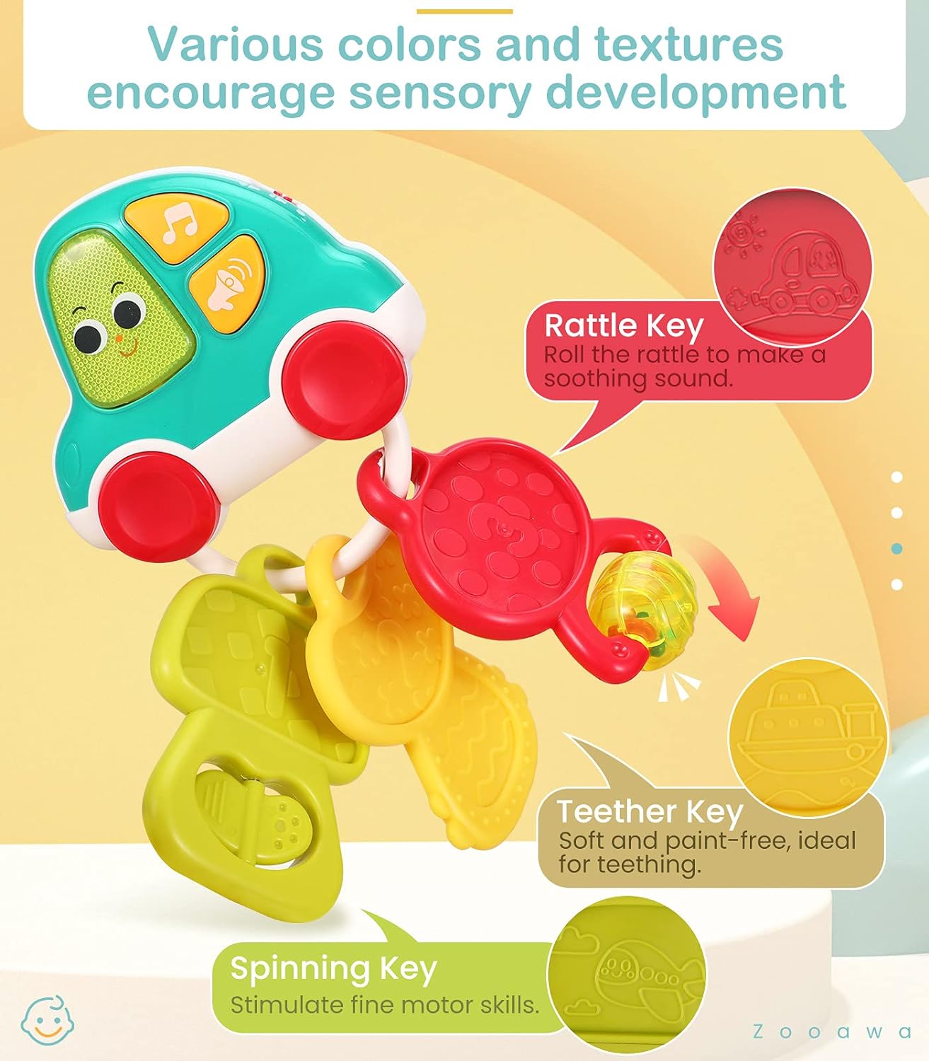 Jucarie dentitie - jucarie cu sunete si lumini, 9 luni+, Hola