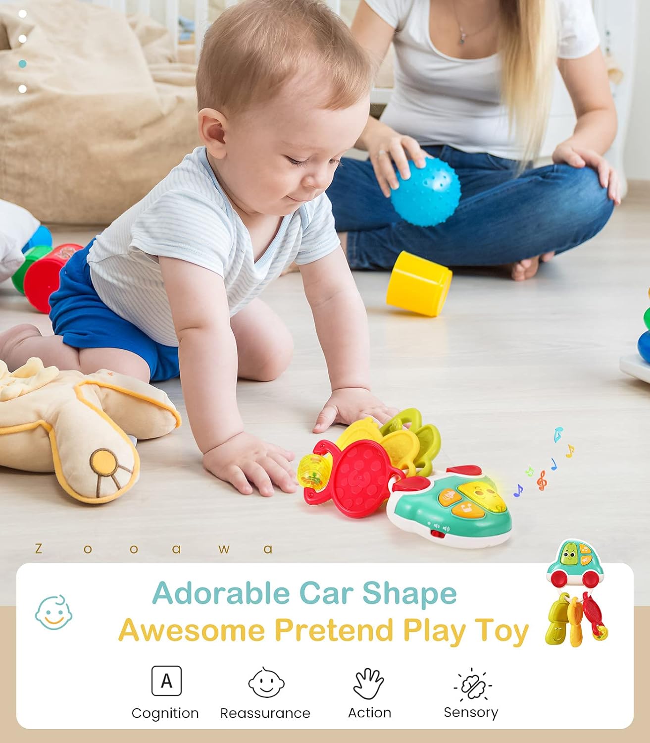 Jucarie dentitie - jucarie cu sunete si lumini, 9 luni+, Hola