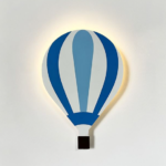 Lampa de veghe din lemn, pentru perete cu led, Balon albastru