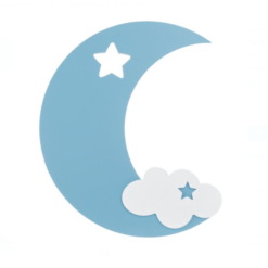 Lampa de veghe din lemn, pentru perete cu led, Luna