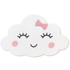 Lampa de veghe din lemn, pentru perete cu led, Norisor Alb