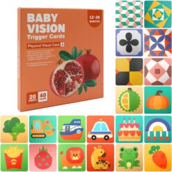 Set 20 carduri stimulare vizuala bebe,12-36 luni