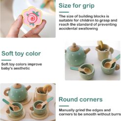 Set de ceai cu 15 accesorii din lemn, 3 ani 07