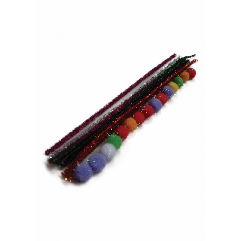 Accesorii creatie - sarma plusata, 18mm, cu Pom Pom, set 25 buc, Colorarte - imagine 3
