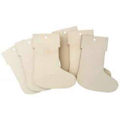 Accesorii creatie - lemn decupat - ciorap Craciun, set 6 buc, Colorarte, FS-MF