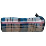 Penar neechipat CNX in dungi, 1 fermoar, albastru cu alb, cilindric, textil, 203-A