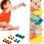 Circuit cu masinute din lemn Zig Zag, 12 LUNI+