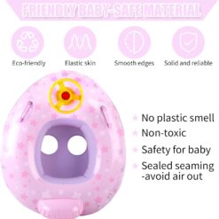 Colac multifunctional cu parasolar si volan, tip barcuta, Unicorn, 6luni-3 ani 01