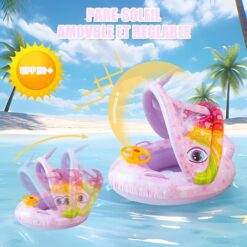 Colac multifunctional cu parasolar si volan, tip barcuta, Unicorn, 6luni-3 ani 01