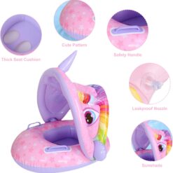 Colac multifunctional cu parasolar tip barcuta, Unicorn, 6 LUNI-3 ANI 001