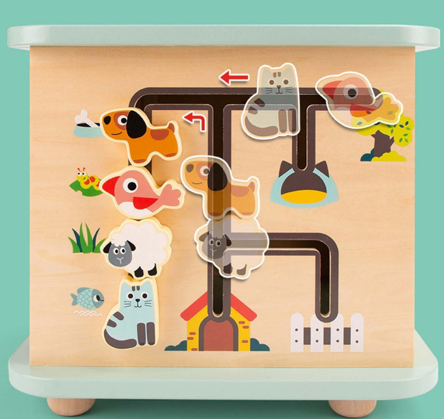 Cub Educativ bebe, din lemn cu 8 in 1 activitati, 3 ani