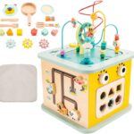 Cub Educativ bebe, din lemn cu 8 in 1 activitati, 3 ani