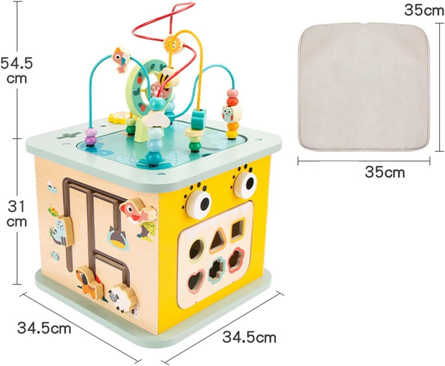 Cub Educativ bebe, din lemn cu 8 in 1 activitati, 3 ani