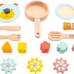 Cub Educativ bebe, din lemn cu 8 in 1 activitati, 3 ani