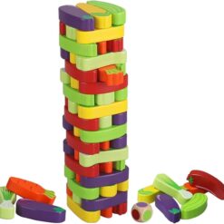 Joc de societate Jenga, 55 piese, Legume, 3 ani+