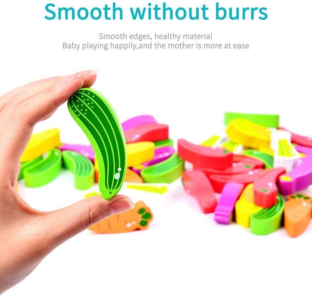 Joc de societate Jenga, 55 piese, Legume, 3 ani+