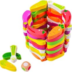 Joc de societate Jenga, 55 piese, Legume, 3 ani+