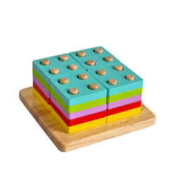 Joc de sortare, potrivire si stivuire forme geometrice, 3 ani