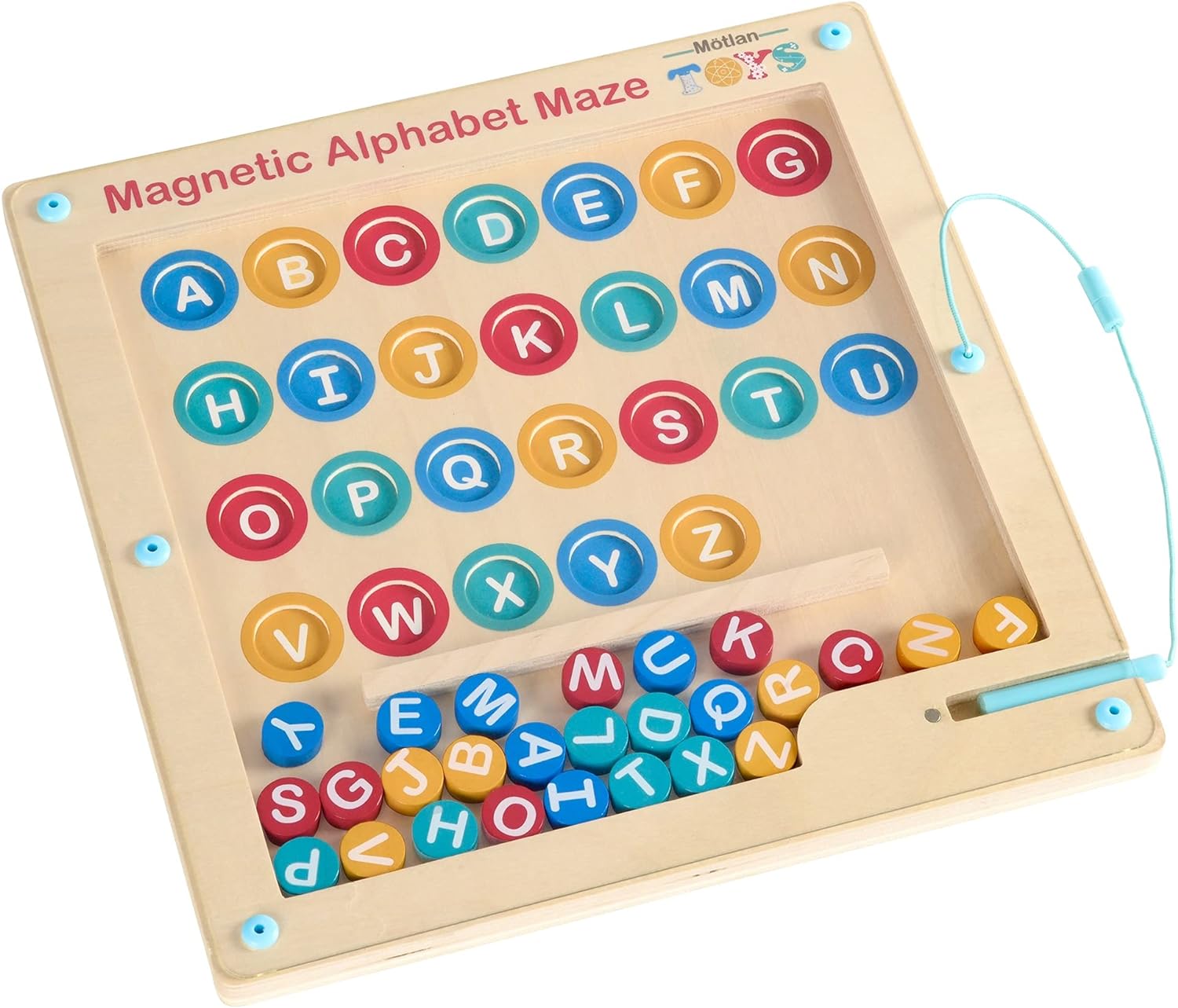 Joc de tip Montessori, Alfabet, Labirint magnetic, 3 ani