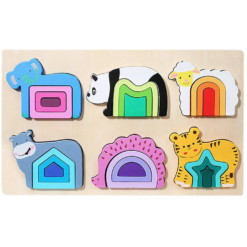 Puzzle Incastru cu piese groase, 24 piese, Animale