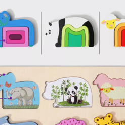 Puzzle Incastru cu piese groase, 24 piese, Animale