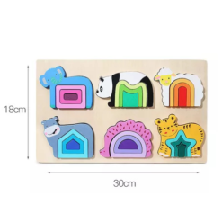 Puzzle Incastru cu piese groase, 24 piese, Animale