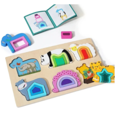 Puzzle Incastru cu piese groase, 24 piese, Animale