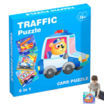 Puzzle din 4 piese - Mijloace de transport, 24 piese, 3 ani