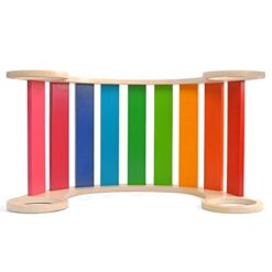 Balansoar din lemn, de tip Montessori, Curcubeu