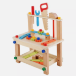 Banc de scule din lemn, joc de asamblat, 3 ani