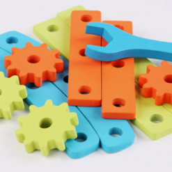 Banc de scule din lemn, joc de asamblat, 3 ani