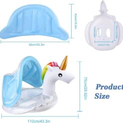 Colac cu parasolar detasabil, tip barcuta, 6-36 luni, Unicorn