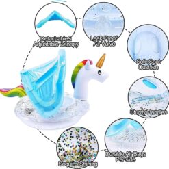 Colac cu parasolar detasabil, tip barcuta, 6-36 luni, Unicorn