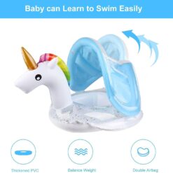 Colac cu parasolar detasabil, tip barcuta, 6-36 luni, Unicorn