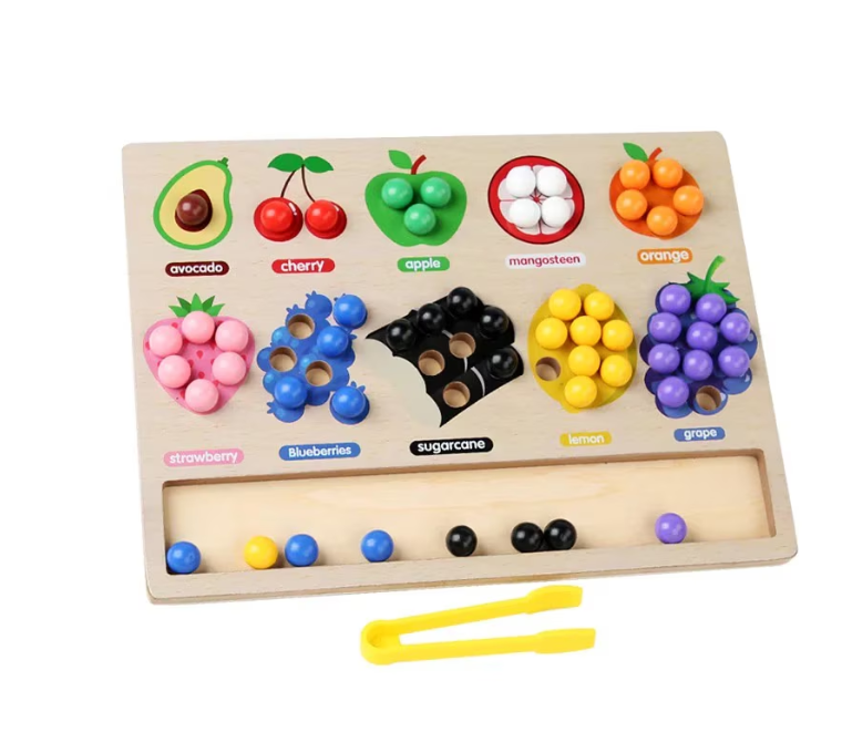 Joc de indemanare, asociere culori cu bile colorate, 3 ani