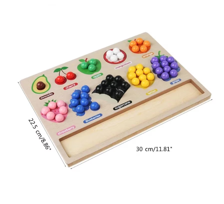 Joc de indemanare, asociere culori cu bile colorate, 3 ani